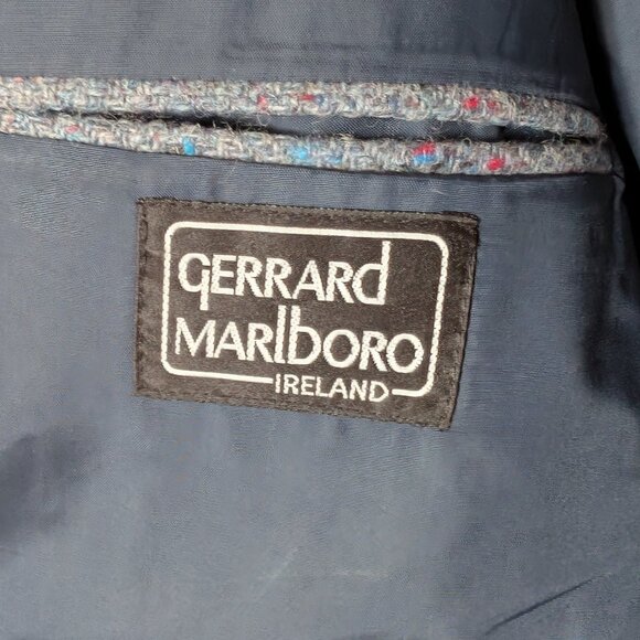 Vintage 48T DONEGAL Tweed Wool Blue Blazer Sport Coat Jacket Bespoke Ireland - Picture 13 of 16